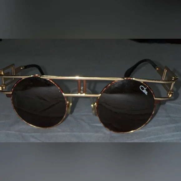 Cazal Gold Sunglasses with Black Lenses